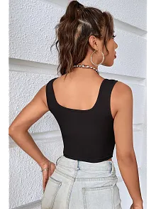 Kadın Siyah Göbek Dekolteli Crop Top Bluz – Şık, Rahat Ve Kolay Kombinlenebilir