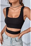 Kadın Siyah Göbek Dekolteli Crop Top Bluz – Şık, Rahat Ve Kolay Kombinlenebilir