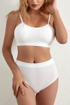 Kadın Beyaz Kaşkorse Yüksek Bel Kapsız Sütyen Külot Takım – Modern, Konforlu Ve Günlük Kombinlere Uygun