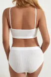 Kadın Beyaz Kaşkorse Yüksek Bel Kapsız Sütyen Külot Takım – Modern, Konforlu Ve Günlük Kombinlere Uygun