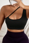Kadın Siyah Tek Omuzlu Çapraz Askılı Crop Top Büstiyer – Modern Ve Şık Tasarım Kadın Siyah Tek Omuzlu Çapraz Askılı Crop Top Büstiyer – Modern Ve Şık Tasarım