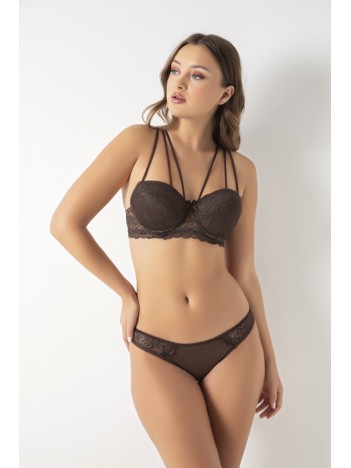 Kadın Kahverengi Straplez Push Up Dolgulu Sütyen Külot Takımı – Modern, Konforlu Ve Günlük Kombinlere Uygun