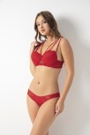 Kadın Kırmızı Straplez Push Up Dolgulu Sütyen Külot Takımı – Modern, Konforlu Ve Günlük Kombinlere Uygun