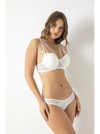 Kadın Beyaz Straplez Push Up Dolgulu Sütyen Külot Takımı – Modern, Konforlu Ve Günlük Kombinlere Uygun