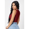 Kadın Bordo Kare Yaka Crop Top Bluz – Şık, Rahat ve Kolay Kombinlenebilir