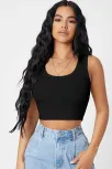 Kadın Siyah Kare Yaka Crop Top Bluz – Şık, Rahat Ve Kolay Kombinlenebilir