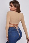Kadın Krem Uzun Kollu Arkadan Bağlamalı Bluz – Şık, Rahat Ve Kolay Kombinlenebilir