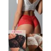 Kadın Siyah Beyaz Kırmızı 3'lü Paket Dantel Tanga Şort Külot – Modern ve Şık Tasarım