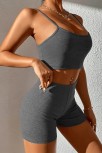 Kadın Antrasit Gri Şortlu Kaşkorse Gecelik Takım – Modern, Konforlu Ve Günlük Kombinlere Uygun