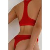 Kadın Kırmızı Desteksiz Seamless Tangalı İç Çamaşır Takımı – Modern, Konforlu