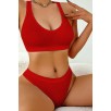 Kadın Kırmızı Desteksiz Seamless Tangalı İç Çamaşır Takımı – Modern, Konforlu