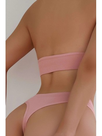 Kadın Somon Seamless Tanga Sütyen Takım – Modern, Konforlu Ve Günlük Kombinlere Uygun