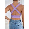 Kadın Lila Çapraz Sırt Detaylı Şık Crop Top Büstiyer