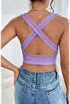 Kadın Lila Çapraz Sırt Detaylı Şık Crop Top Büstiyer