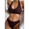 Kadın Kahverengi Seamless Tanga Sütyen Takım – Modern, Konforlu Ve Günlük Kombinlere Uygun