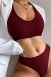 Kadın Bordo Desteksiz Seamless Tangalı İç Çamaşır Takımı Kadın Bordo Desteksiz Seamless Tangalı İç Çamaşır Takımı