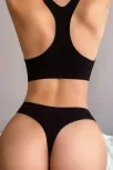 Kadın Siyah Desteksiz Seamless Tangalı İç Çamaşır Takımı – Modern, Konforlu