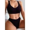 Kadın Siyah Desteksiz Seamless Tangalı İç Çamaşır Takımı – Modern, Konforlu