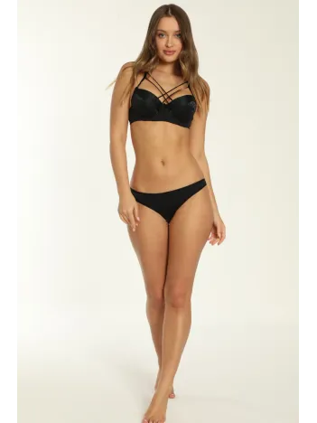 Kadın Siyah Simli Askı Dekolteli Sütyen Ve Külot Takımı – Modern, Konforlu Ve Günlük Kombinlere Uygun