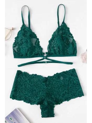 Kadın Yeşil Özel Şık Sütyen Külot Takımı – Modern, Konforlu Ve Günlük Kombinlere Uygun