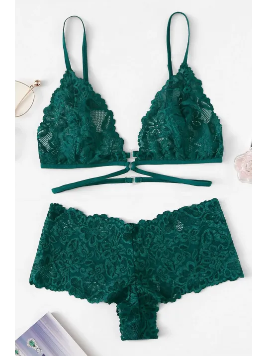 Kadın Yeşil Özel Şık Sütyen Külot Takımı – Modern, Konforlu Ve Günlük Kombinlere Uygun