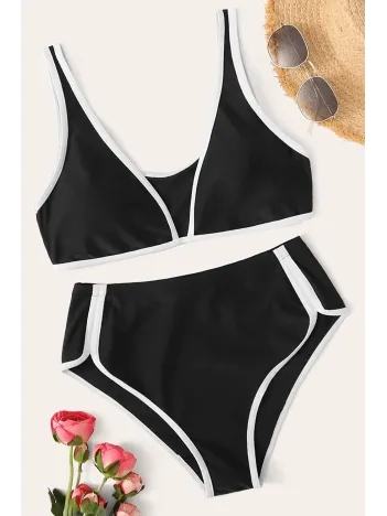 Kadın Siyah Pedli Yüksel Bel Sütyen Külot Takımı – Modern, Konforlu Ve Günlük Kombinlere Uygun