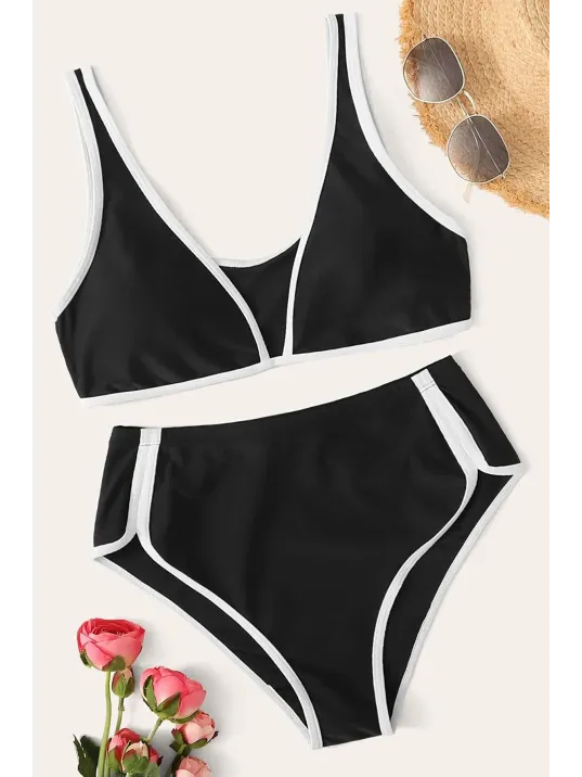 Kadın Siyah Pedli Yüksel Bel Sütyen Külot Takımı – Modern, Konforlu Ve Günlük Kombinlere Uygun