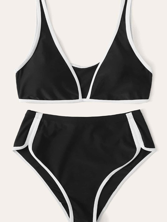 Kadın Siyah Pedli Yüksel Bel Sütyen Külot Takımı – Modern, Konforlu ve Günlük Kombinlere Uygun