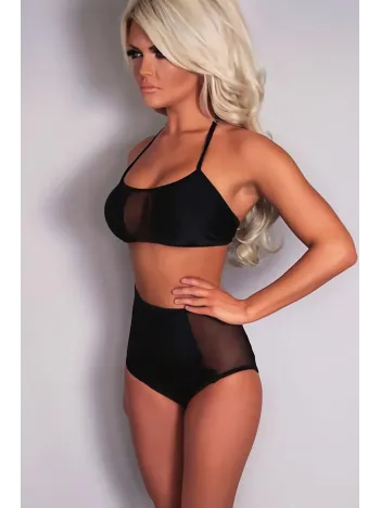 Kadın Siyah Tül Işlemeli Yüksek Bel Sütyen Külot Takımı – Modern, Konforlu Ve Günlük Kombinlere Uygun Kadın Siyah Tül Işlemeli Yüksek Bel Sütyen Külot Takımı – Modern, Konforlu Ve Günlük Kombinlere Uygun