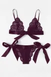 Kadın Mor Kurdelalı Ve Dantelli Sütyen Külot Takımı – Modern, Konforlu Ve Günlük Kombinlere Uygun