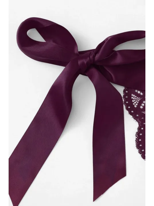 Kadın Mor Kurdelalı Ve Dantelli Sütyen Külot Takımı – Modern, Konforlu Ve Günlük Kombinlere Uygun