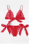 Kadın Kırmızı Kurdelalı Ve Dantelli Sütyen Külot Takımı – Modern, Konforlu Ve Günlük Kombinlere Uygun
