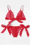 Kadın Kırmızı Kurdelalı Ve Dantelli Sütyen Külot Takımı – Modern, Konforlu Ve Günlük Kombinlere Uygun