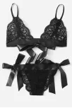 Kadın Siyah Kurdelalı Ve Dantelli Sütyen Külot Takımı – Modern, Konforlu Ve Günlük Kombinlere Uygun
