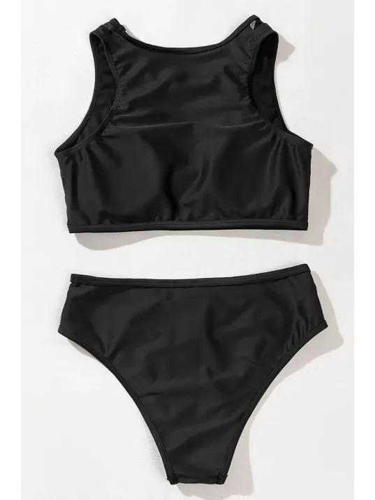 Kadın Siyah Tül Detaylı Yüksek Bel Sütyen Takımı – Modern, Konforlu Ve Günlük Kombinlere Uygun