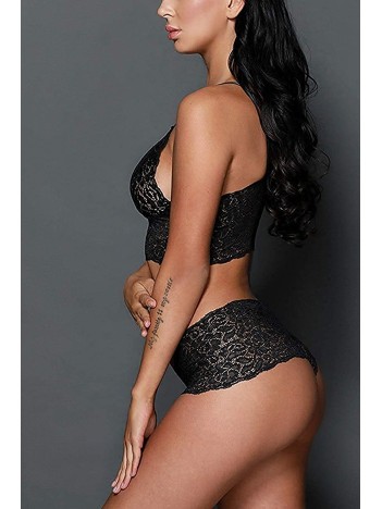 Kadın Siyah Şortlu Dantelli Bralet Takımı – Modern, Konforlu ve Günlük Kombinlere Uygun