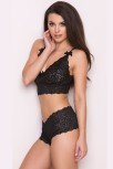 Kadın Siyah Şortlu Dantelli Bralet Takımı – Modern, Konforlu Ve Günlük Kombinlere Uygun