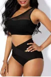 Kadın Siyah Yüksel Bel Tül Detaylı Sütyen Külot Takımı – Modern, Konforlu Ve Günlük Kombinlere Uygun