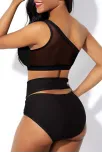 Kadın Siyah Yüksel Bel Tül Detaylı Sütyen Külot Takımı – Modern, Konforlu Ve Günlük Kombinlere Uygun