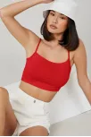 Kadın Kırmızı Ip Askılı Crop Top Büstiyer – Modern Ve Şık Tasarım