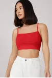 Kadın Kırmızı Ip Askılı Crop Top Büstiyer – Modern Ve Şık Tasarım