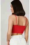 Kadın Kırmızı Ip Askılı Crop Top Büstiyer – Modern Ve Şık Tasarım