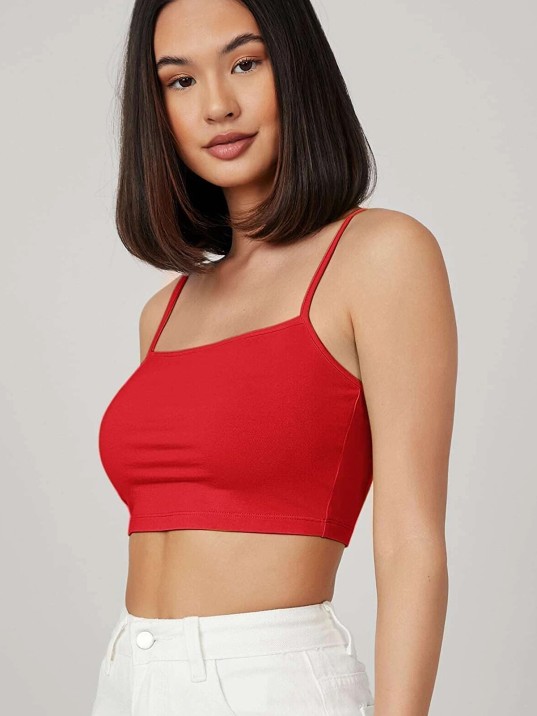 Kadın Kırmızı Ip Askılı Crop Top Büstiyer – Modern Ve Şık Tasarım