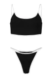 Kadın Siyah Penye Sütyen Külot Takım