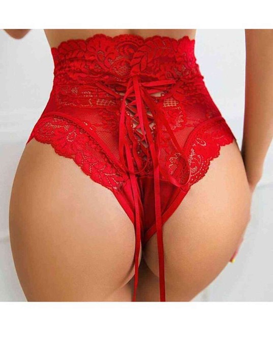 Kadın Kırmızı Yüksek Bel Fantezi Külot – Modern Ve Şık Tasarım