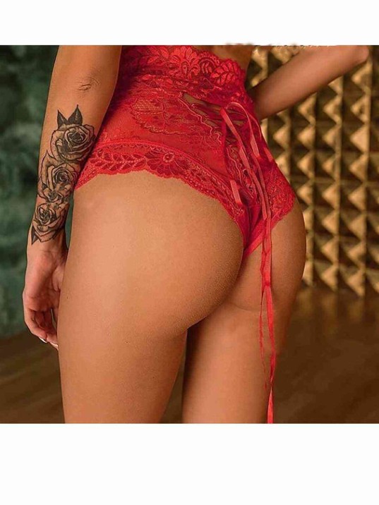 Kadın Kırmızı Yüksek Bel Fantezi Külot – Modern Ve Şık Tasarım