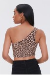 Kadın Leopar Desenli Tek Omuz Crop Büstiyer Kadın Leopar Desenli Tek Omuz Crop Büstiyer