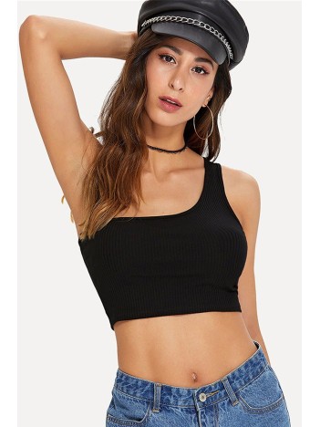 Kadın Siyah Tek Omuz Crop Büstiyer – Modern Ve Şık Tasarım