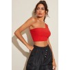 Kadın Kırmızı Tek Omuz Crop Büstiyer – Modern Ve Şık Tasarım Kadın Kırmızı Tek Omuz Crop Büstiyer – Modern Ve Şık Tasarım