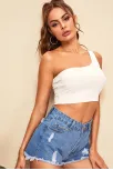 Kadın Beyaz Tek Omuz Crop Büstiyer – Modern Ve Şık Tasarım Kadın Beyaz Tek Omuz Crop Büstiyer – Modern Ve Şık Tasarım